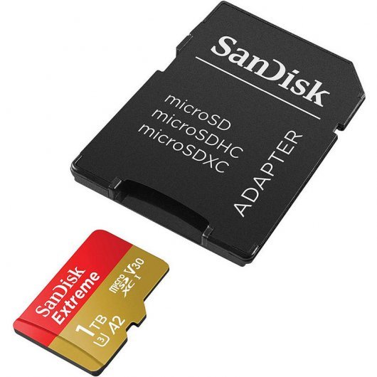Carte Sandisk Extreme Micro SDXC 1 To UHS-I U3 V30 A2 Classe 10 160 Mo/s + Adaptateur SD