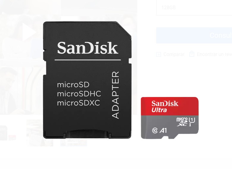 Carte Sandisk Ultra Micro SDXC 128 Go UHS-I A1 Classe 10 avec adaptateur