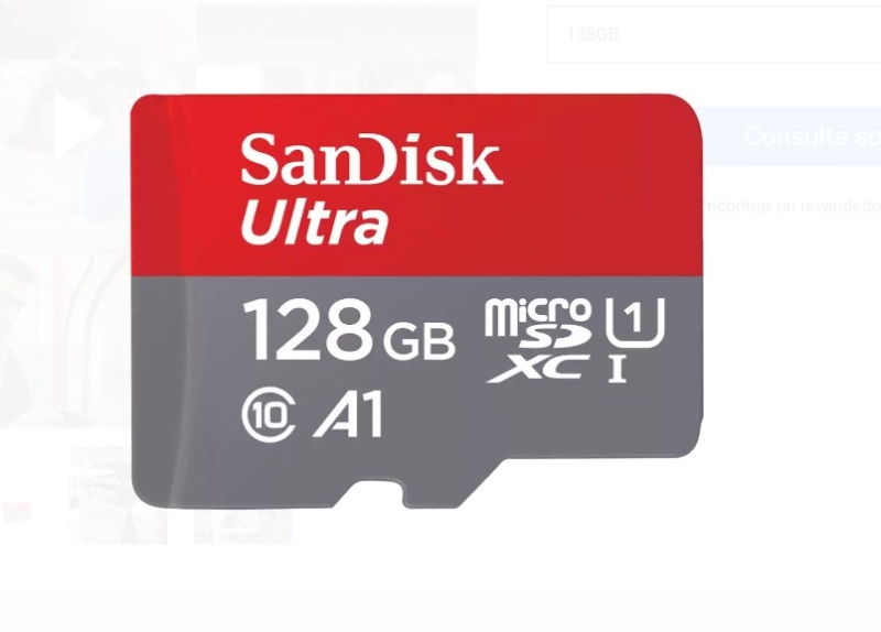 Carte Sandisk Ultra Micro SDXC 128 Go UHS-I A1 Classe 10 avec adaptateur