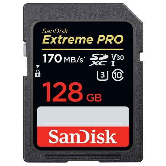 Carte SDHC Sandisk Extreme Pro 128 Go UHS-I V30 Classe 10 170 Mo/s