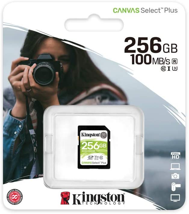 Carte SDXC Kingston 256 Go UHS-I Classe 10 100 Mo/s Canvas Select Plus