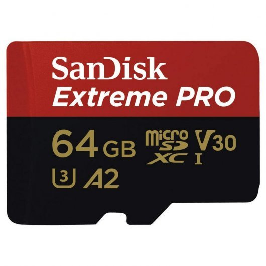 Carte SDXC Sandisk Extreme Pro 64Go U3 V30 A2 Classe 10 170Mo/s + Adaptateur SD
