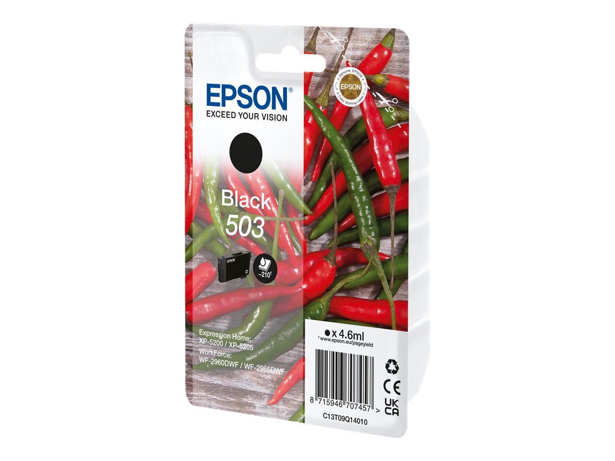 ✓ Cartouche d'encre noire d'origine Epson 503 - C13T09Q14010 couleur Noir  en stock - 123CONSOMMABLES