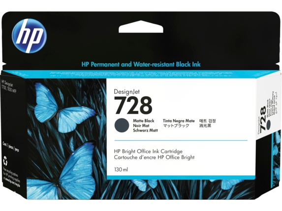 HP cartouche encre noire mate 728 130ML