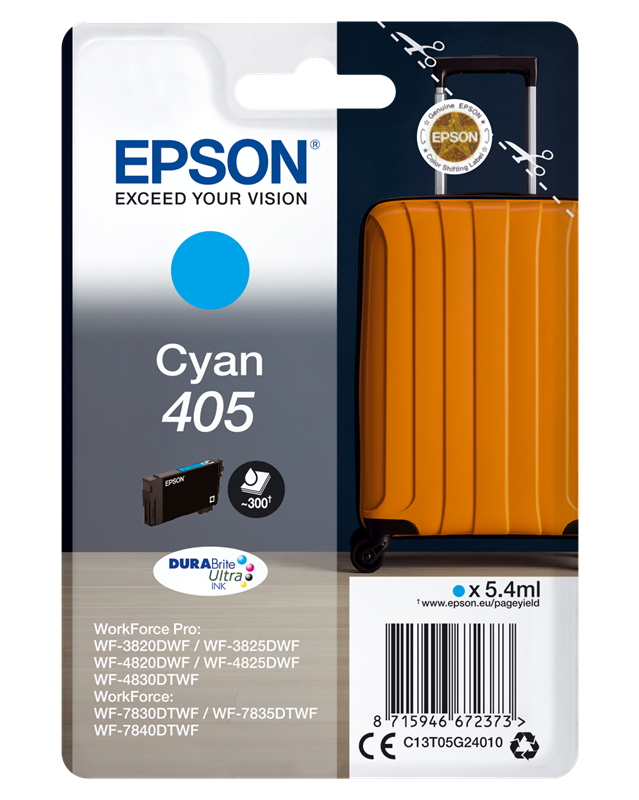✓ Epson cartouche encre 405 cyan couleur cyan en stock - 123CONSOMMABLES