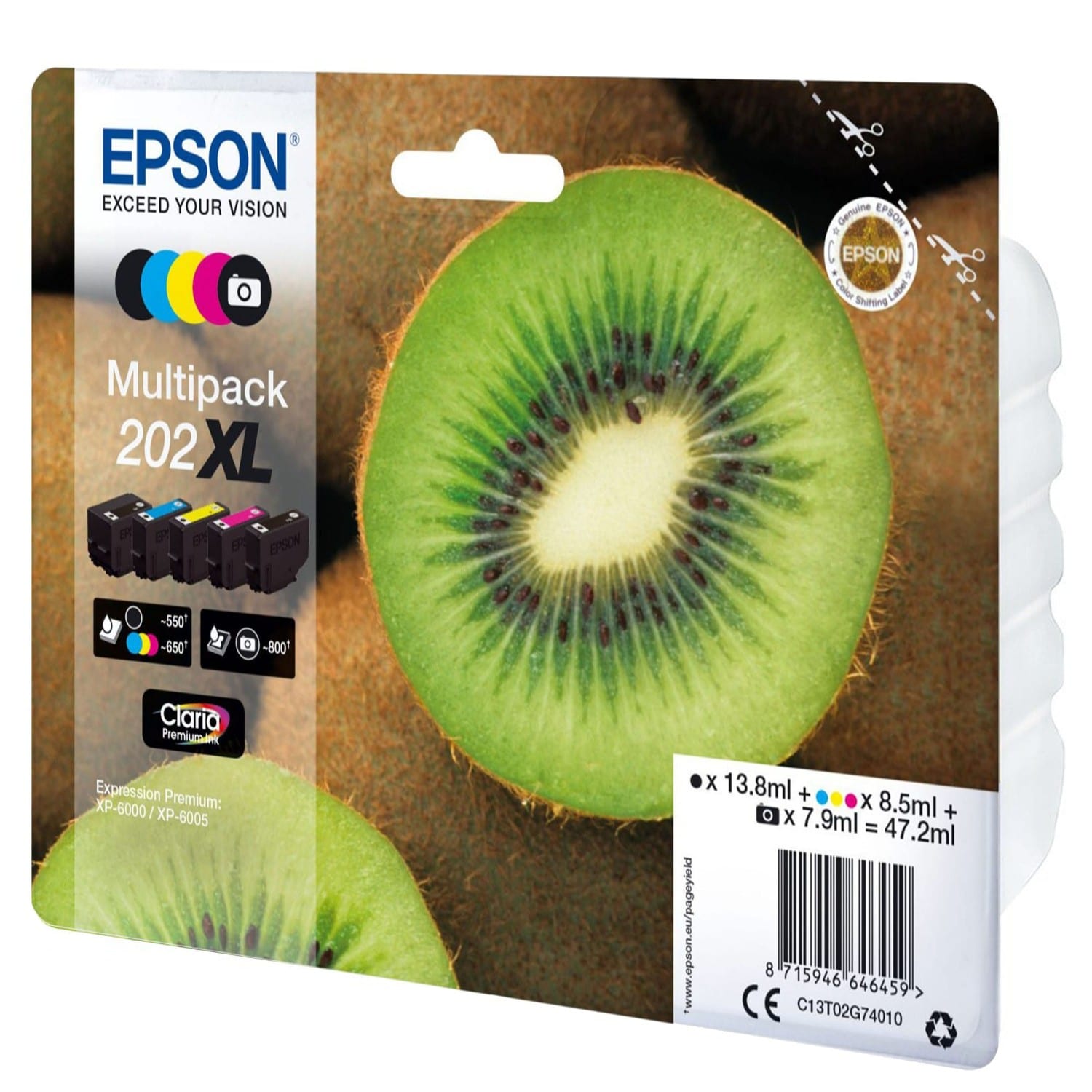 ✓ Epson Multipack 202XL, 5 cartouches couleur pack en stock -  123CONSOMMABLES