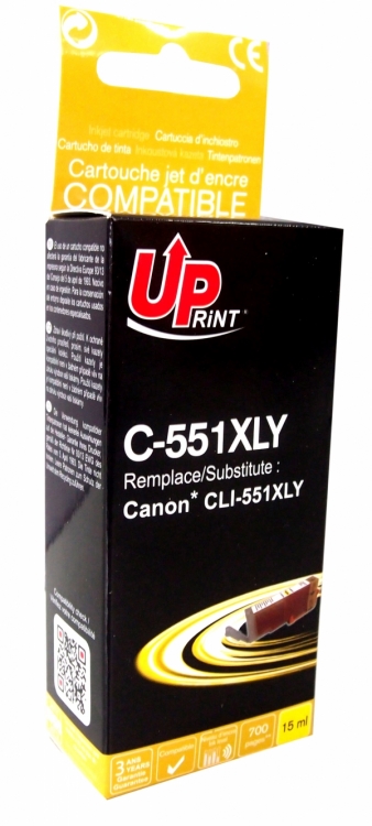 Cartouche encre UPrint compatible CANON CLI-551XL jaune