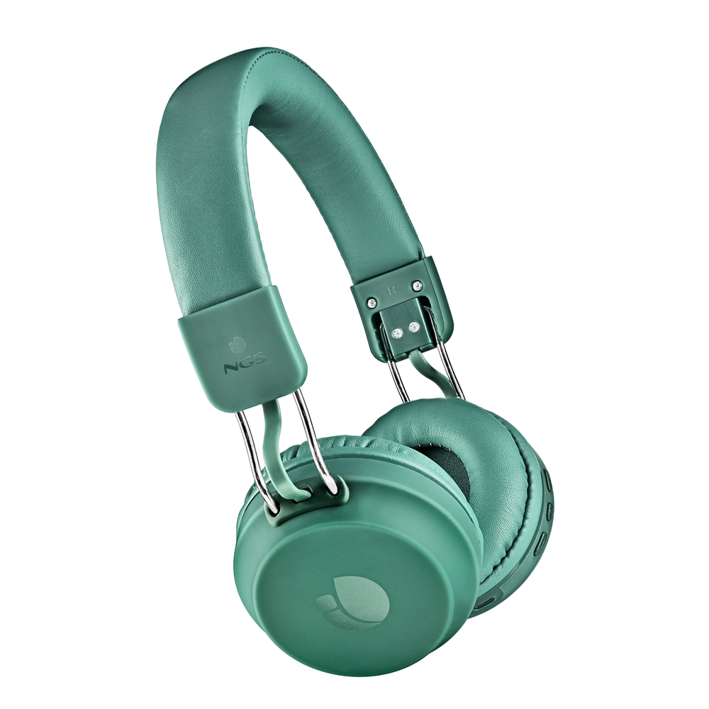Casque Bluetooth 5.0 NGS Artica Chill Teal avec microphone - Bandeau réglable - Coussinets d'oreille rembourrés - Pliable - Autonomie jusqu'à 25h - Mains libres