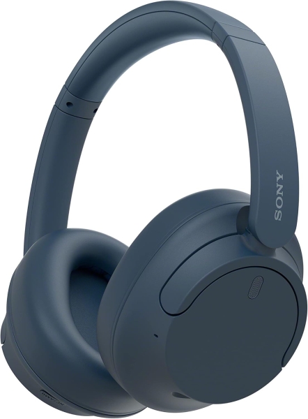 Casque Bluetooth 5.2 Sony WH-CH720 avec microphone intégré - Bandeau réglable - Connectivité multipoint - Filaire et sans fil - Oreillettes rotatives - Jusqu'à 50 h d'autonomie - Bleu