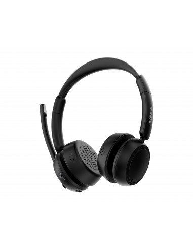 Casque Bluetooth 5.2 Urban Factory Movee Max - Réduction active du bruit - Support de charge - Microphone avec réduction du bruit ambiant - Noir