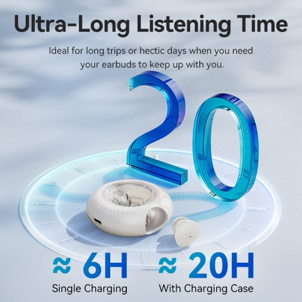 Casque Bluetooth 5.3 Vention Tiny T17 avec étui de chargement – True Wireless – Autonomie 6 h – LED – Beige