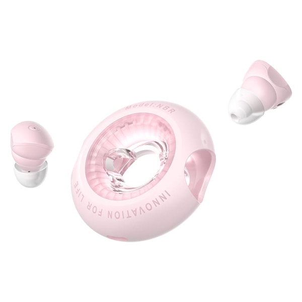 Casque Bluetooth 5.3 Vention Tiny T17 avec étui de chargement – True Wireless – Autonomie 6 h – LED – Rose