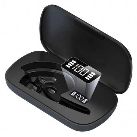 Casque Bluetooth DCU Tecnologic Action Pro - 18h d'appel/musique - Étui de chargement avec indicateur LED - Liberté de mouvement - Couleur Noir