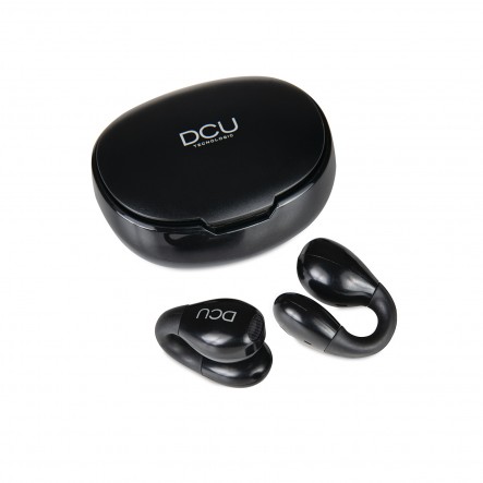 Casque Bluetooth DCU Tecnologic - Son de haute qualité - Jusqu'à 30H d'utilisation avec le boîtier de chargement - Connexion sans fil jusqu'à 10m - Design confortable et élégant - Couleur noire