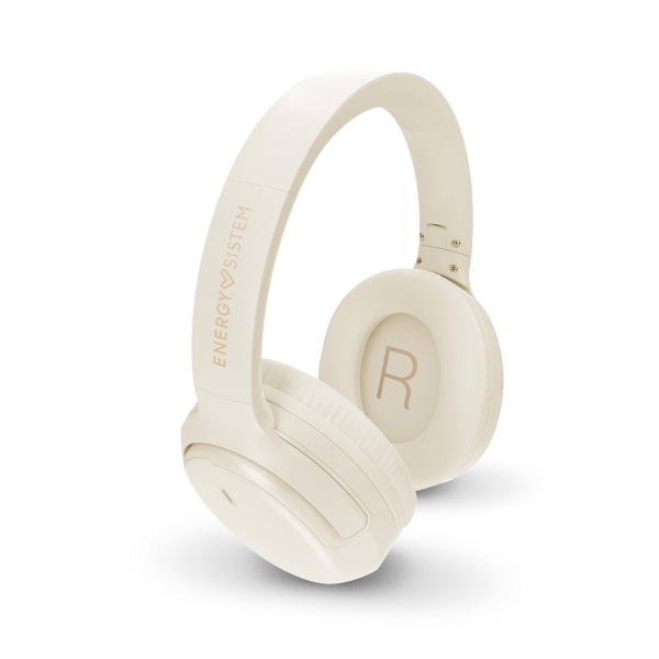 Casque Bluetooth Energy Sistem Rizz - Connexion multipoint - Jusqu'à 50 h d'autonomie - Basses profondes - Bandeau rembourré réglable - Assistant vocal - Couleur crème