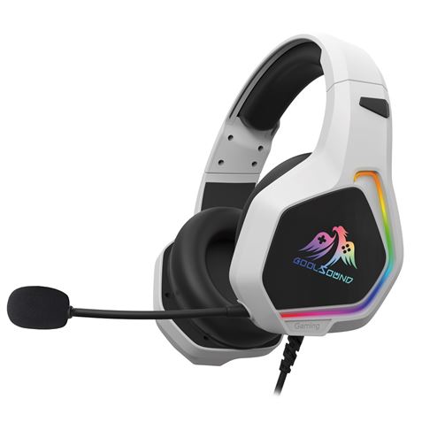 Casque de jeu Coolsound G6 avec microphone - USB pour éclairage LED - Bandeau réglable - Coussinets d'oreille rembourrés - Commandes filaires - Câble de 2 m