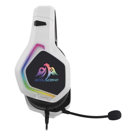 Casque de jeu Coolsound G6 avec microphone - USB pour éclairage LED - Bandeau réglable - Coussinets d'oreille rembourrés - Commandes filaires - Câble de 2 m