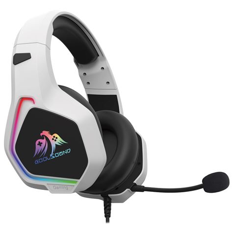 Casque de jeu Coolsound G6 avec microphone - USB pour éclairage LED - Bandeau réglable - Coussinets d'oreille rembourrés - Commandes filaires - Câble de 2 m