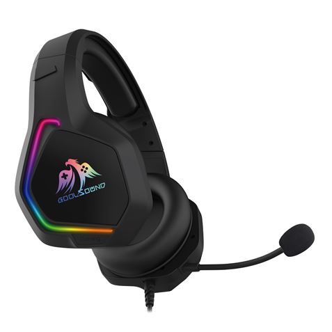 Casque de jeu Coolsound G6 avec microphone - USB pour éclairage LED - Bandeau réglable - Coussinets d'oreille rembourrés - Commandes filaires - Câble de 2 m