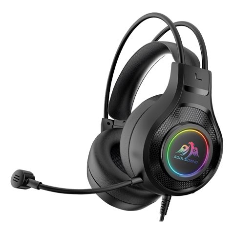 Casque de jeu Coolsound G7 avec microphone flexible - Compatible avec PC, MAC, PS5, PS4, Xbox 360, Nintendo Switch - Éclairage LED - Bandeau réglable - Coussinets rembourrés - Commandes du casque - Câble de 2 m