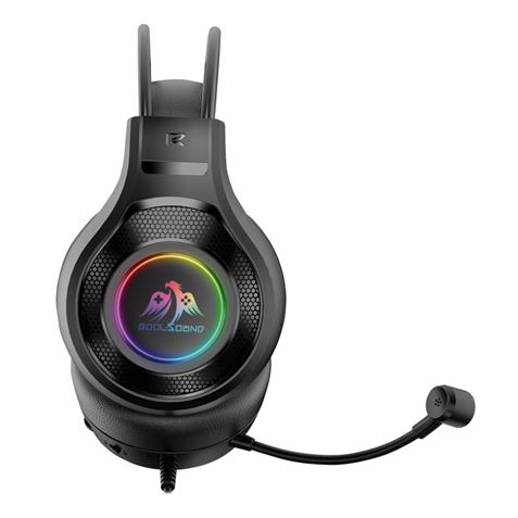 Casque de jeu Coolsound G7 avec microphone flexible - Compatible avec PC, MAC, PS5, PS4, Xbox 360, Nintendo Switch - Éclairage LED - Bandeau réglable - Coussinets rembourrés - Commandes du casque - Câble de 2 m