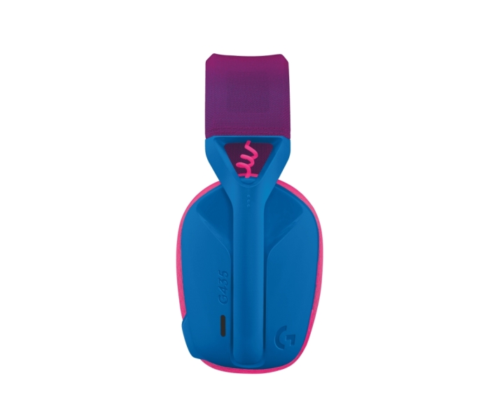 Casque de jeu sans fil Logitech G435 - Bandeau réglable - Bluetooth LightSpeed - 2 microphones - Bleu et framboise