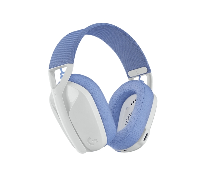 Casque de jeu sans fil Logitech G435 - Bandeau réglable - Bluetooth LightSpeed - 2 microphones - Blanc cassé et lilas