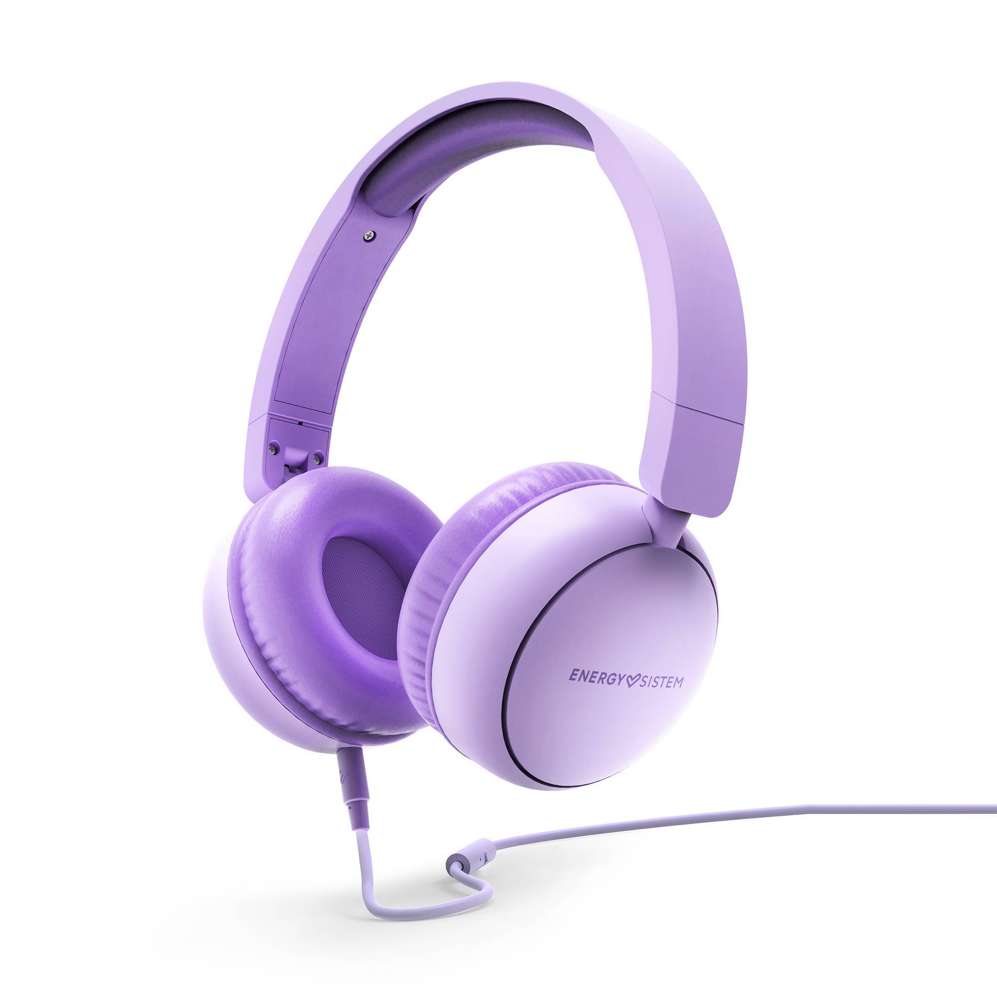 Casque Filaire Energy Sistem - Plastique 100% Recyclé - Câble Amovible - Microphone - Assistant Vocal - Couleur Violet