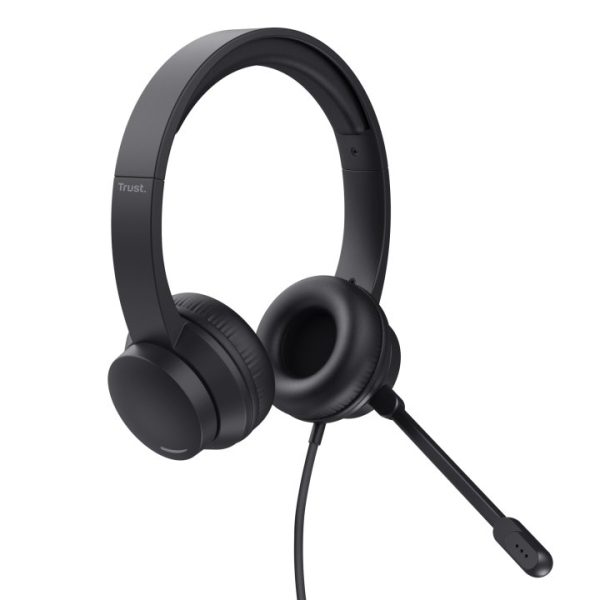 Casque filaire Trust pour ordinateur portable - Microphone réglable - Bandeau réglable - Contrôle du volume - Noir