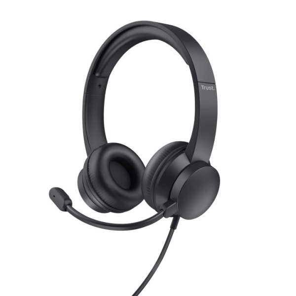 Casque filaire Trust pour ordinateur portable - Microphone réglable - Bandeau réglable - Contrôle du volume - Noir