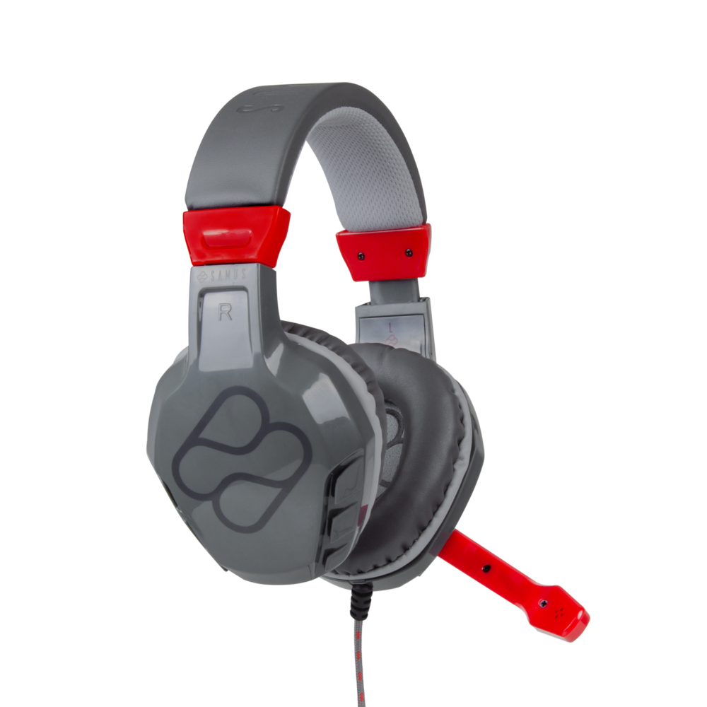 Casque Gaming FR-TEC Samus - Haut-parleur 50 mm - Microphone rotatif - Contrôle du volume et de la sourdine - Connexion Mini-Jack 3,5 mm - Compatible avec tous les appareils - Couleurs combinables avec Nintendo Switch - Couleur Gris