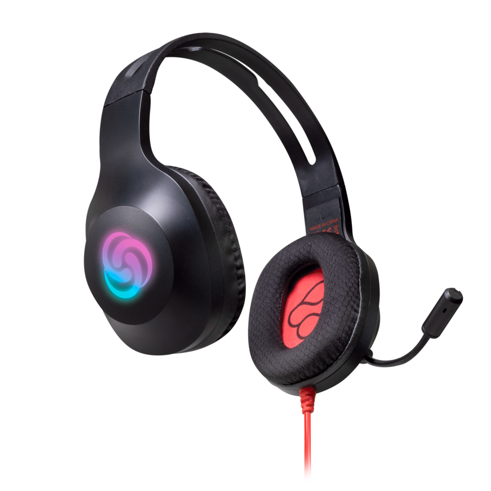 Casque Gaming FR-TEC Typhoon - Casque léger et confortable - Haut-parleur 40 mm - Prise Jack 3,5 mm et connexion USB 2.0 - Couleur Noir