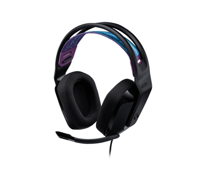Casque gaming Logitech G335 avec microphone - Adaptateur USB-C - Multiplateforme - Haut-parleurs dynamiques - Jack 3,5 mm - Noir
