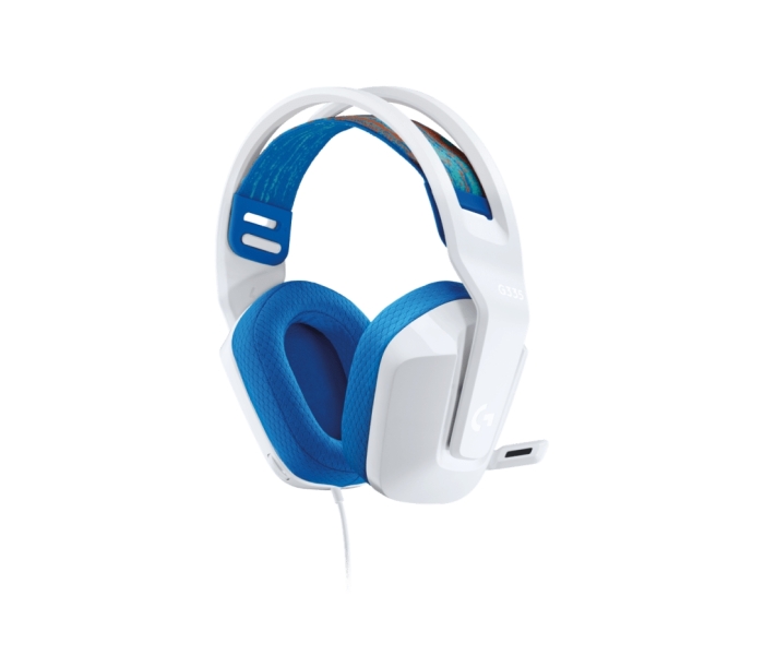 Casque gaming Logitech G335 avec microphone - Adaptateur USB-C - Multiplateforme - Haut-parleurs dynamiques - Jack 3,5 mm - Blanc