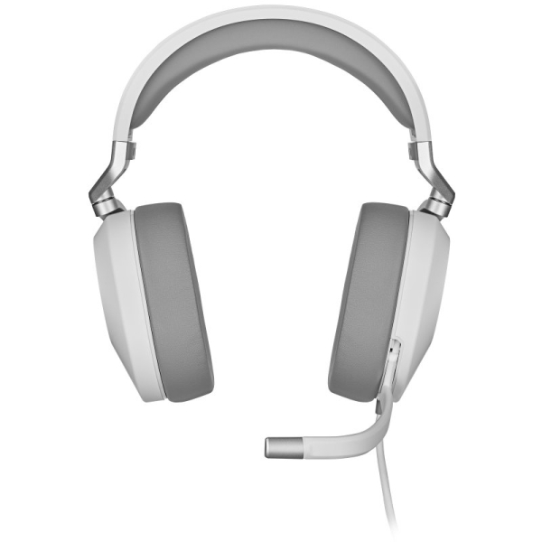 Casque gaming surround Corsair HS65 avec microphone - Multiplateforme - Son surround 7.1 - Certifié Discord - Blanc