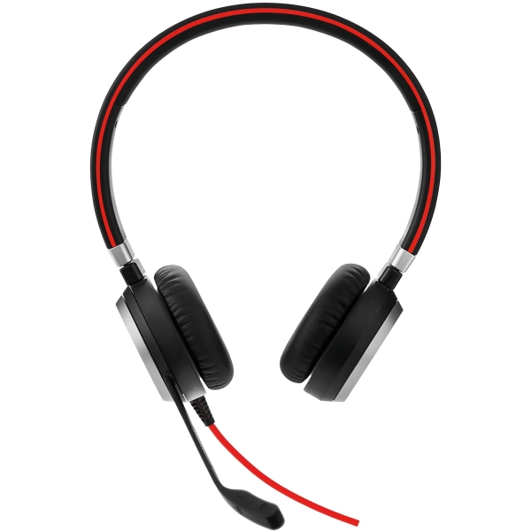 Casque Jabra Evolve 40 MS USB/3,5 mm - Suppression passive du bruit - Bandeau réglable - Commandes en ligne - Noir