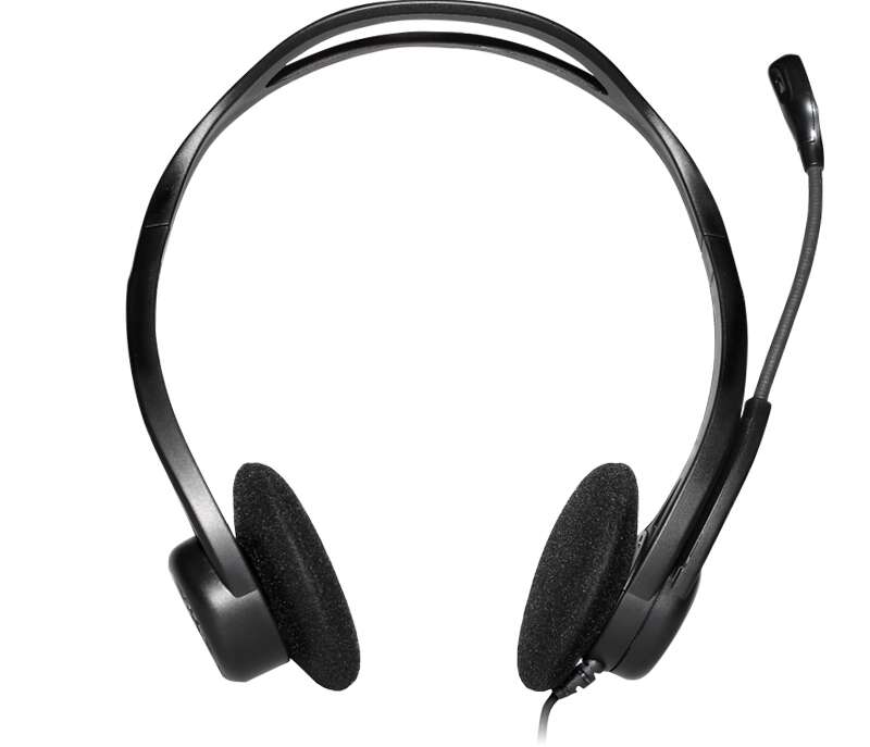 Casque Logitech 960 avec Microphone USB - Microphone Pliable et Flexible - Commandes Filaires - Câble 2,40m - Coloris Noir