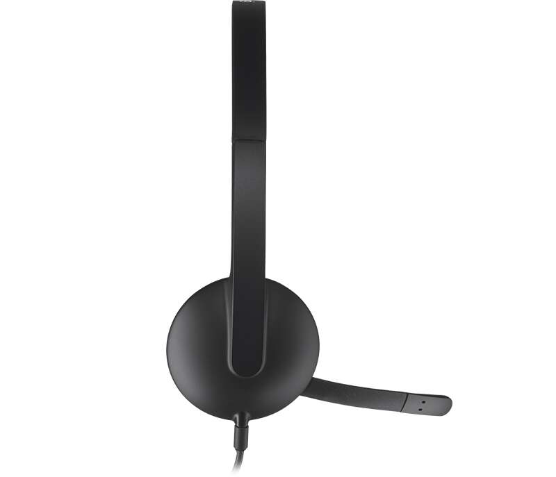 Casque Logitech H340 avec Microphone USB - Microphone Pliable - Arceau Ajustable - Oreillettes Rembourrées - Câble 1,80m - Couleur Noir