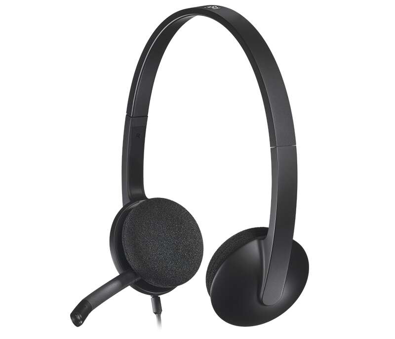 Casque Logitech H340 avec Microphone USB - Microphone Pliable - Arceau Ajustable - Oreillettes Rembourrées - Câble 1,80m - Couleur Noir