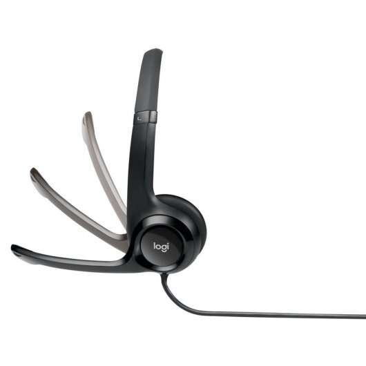 Casque Logitech H390 avec Microphone USB Pliable - Arceau Ajustable - Oreillettes Rembourrées - Commandes Filaires - Câble 2,33 m - Couleur Noir