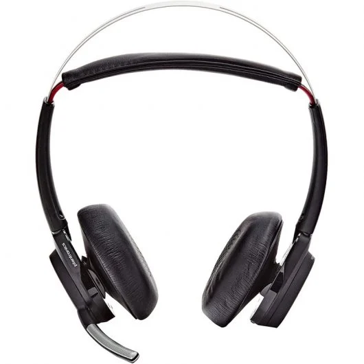 Casque Plantronics Voyager Focus UC B825 avec microphone Bluetooth 4.0 - Portée jusqu'à 30m - Autonomie jusqu'à 12h - Base de chargement - Couleur Noir