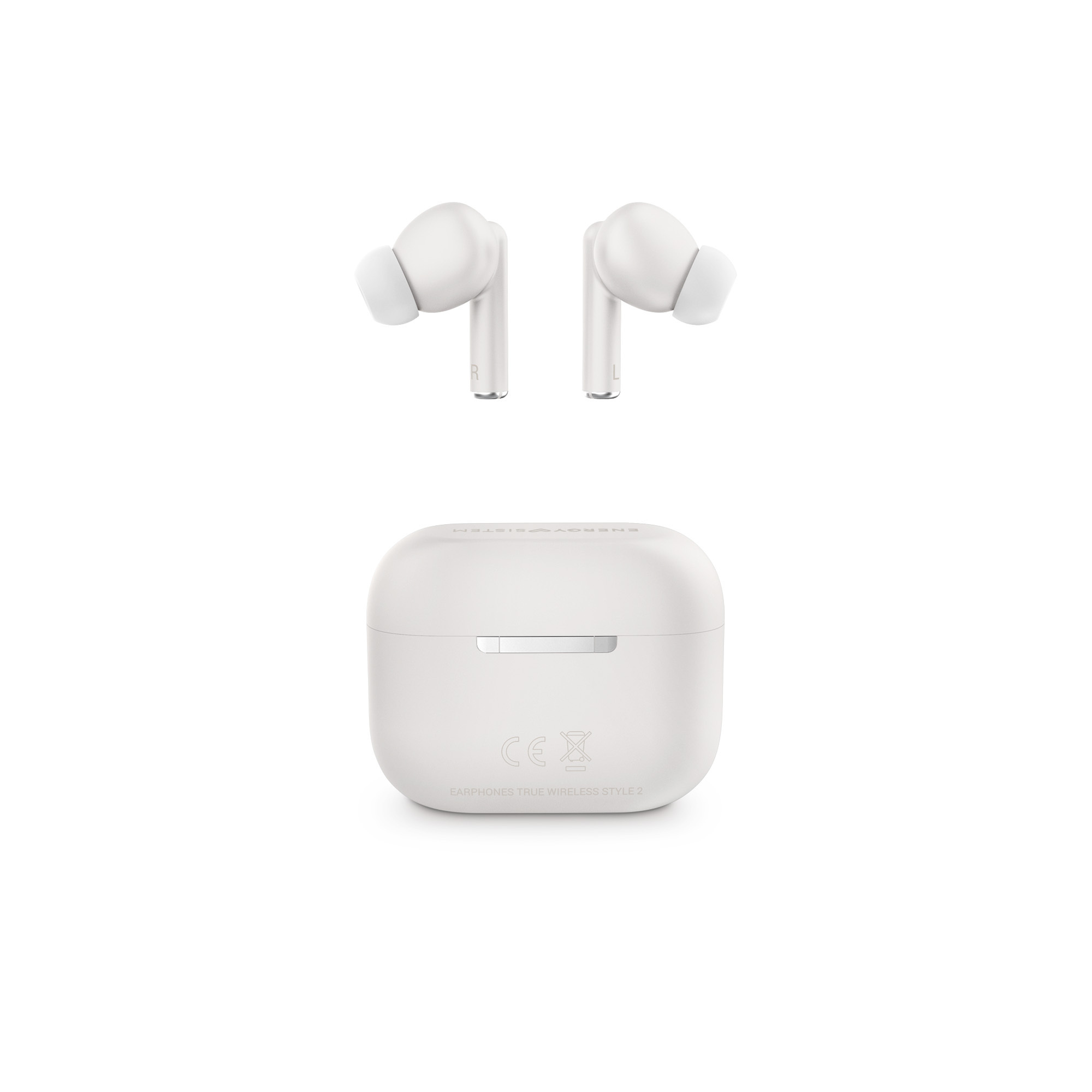 Casque sans fil Energy Sistem Style 2 - Sans fil stéréo - BT 5.0 - Basses profondes - Boîtier de chargement - Couleur blanche