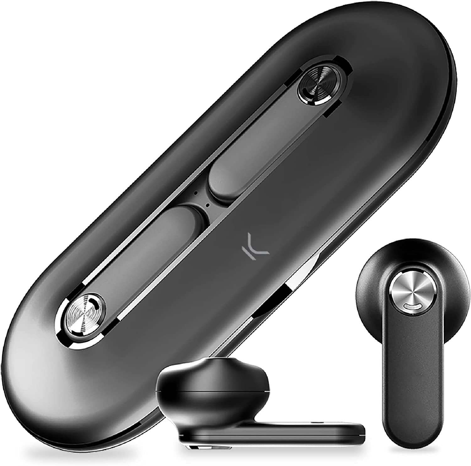 Casque sans fil Ksix Leaf avec microphone Bluetooth 5.0 - Autonomie jusqu'à 4h - Contrôle tactile - Compatible avec l'assistant vocal - Boîtier de charge en métal