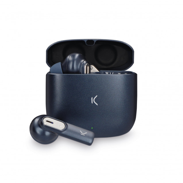 Casque sans fil Ksix Spark avec microphone Bluetooth 5.2 - Double micro avec suppression du bruit et son HD sans perte - Autonomie jusqu'à 7h - Contrôle tactile - Compatible avec l'assistant vocal