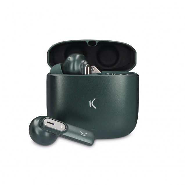 Casque sans fil Ksix Spark avec microphone Bluetooth 5.2 - Double micro avec suppression du bruit et son HD sans perte - Autonomie jusqu'à 7h - Contrôle tactile - Compatible avec l'assistant vocal