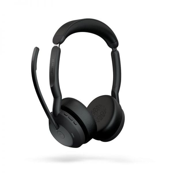 Casque stéréo Jabra Evolve2 55 MS Link 380 avec microphone - Bluetooth - USB-C - Réduction du bruit - Bandeau réglable - Noir