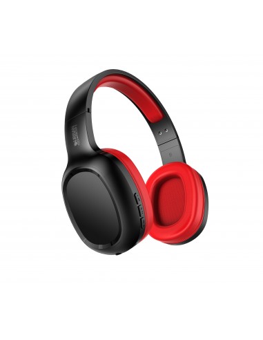 Casque supra-auriculaire Urban Factory Movee – Bluetooth 5.1 – Rechargeable – Noir/Rouge
