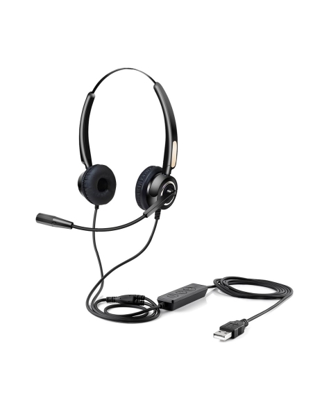 Casque supra-auriculaire Urban Factory Movee - Télécommande - USB-A Plug & Play - Noir