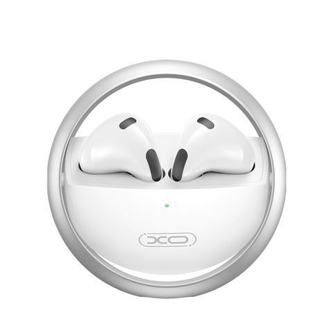 Casque XO Bluetooth 5.3 - jusqu'à 4 heures de musique - Chargement de type C - Batterie 30Mah - Boîtier de charge 250Mah - Jusqu'à 3 charges complètes du casque - Couleur blanche