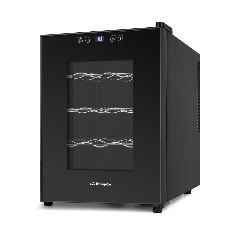 Cave à vin compacte Orbegozo VT 1230 - Préservez et dégustez le vin à la maison - Capacité de 12 bouteilles - Contrôle électronique de la température - Design élégant et silencieux